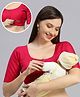 Dummy Shape Cotton Lycra Half Sleeves Solid Maternity Blouse With Nursing Access - Pink