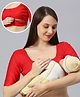 Dummy Shape Cotton Lycra Half Sleeves Solid Maternity Blouse With Nursing Access - Red
