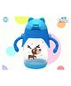 The Cheeky Kidzz Fashionable Baby Unbreakble Straw Feeding Bottle 300 ML Attractive Cartoon Print With Twin Handles BPA Free (BLUE)