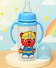 The Cheeky Kidzz Baby Feeding Liquids Milk Feeder Polypropylene Slim Neck 250 ml Bottle Sipper With  Anti Colic Silicone Nipple BPA Free With Handles (BLUE)