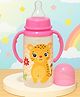 The Cheeky Kidzz Baby Feeding Liquids Milk Feeder Polypropylene Slim Neck 250 ml Bottle Sipper With  Anti Colic Silicone Nipple BPA Free With Handles (PINK)