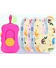 The Cheeky Kidzz Reusable Refillable Baby Wet Wipes Storage Box Container for Car Bathroom Living Room With 6 Waterproof Feeding Bibs Apron (MULTI-COLOR)