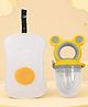 The Cheeky Kidzz Reusable Refillable Baby Wet Wipes Storage Box Container for Car Bathroom Living Room With Soft Silicone Ear Shape Fruit Vegetable Nibbler Soother (YELLOW)