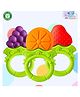 The Cheeky Kidzz Pack of 3 Baby Soft Silicone Fruits Shaped Teether Teething Toys for Baby Textured Molar Teeth Massage BPA Free