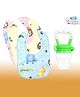 The Cheeky Kidzz Baby Soother Fruit Vegetable Food Feeder Nibbler Teething Teether with 3 Feeding Bibs (GREEN)