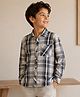 My Milestones Full Sleeves Checked Shirt - Navy Blue