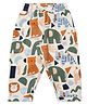 My Milestones 100% Cotton Animals Printed Joggers - Cream