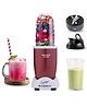 Wonderchef Nutri-blend Activ Mixer Grinder Blender, Smoothie Maker, 500W 22000 RPM 100% Full Copper Motor, 2 Unbreakable Jars, SS Blades, 2 Year Warranty, Recipe book by Chef Sanjeev Kapoor, Red