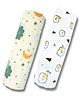 LazyToddler Multipurpose Swaddle Wrap 100% Muslin  Pack of 2 Shapes Print- Multicolour