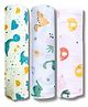LazyToddler Multipurpose Swaddle Wrap 100% Muslin  Pack of 3 Animal Print- Multicolour