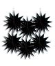Decor Mantra star shape decorative paper fan for birthday & baby shower decoration  - Black - Pack of 6