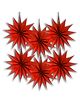 Decor Mantra star shape decorative paper fan for birthday & baby shower decoration  - Red - Pack of 6