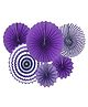 Decor Mantra flower shape home  decoartion paper fan for birthday , baby shower  - Piurple - Pack of 6