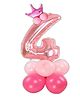Decor Mantra Number 4 foil balloon 32 inch for birthday decoration items - Rose gold - Pack of 14