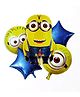 Decor Mantra minion theme foil balloon for kids theme birthday decoration - Yellow - Pack of 5