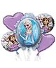 Decor Mantra frozen cartoon theme dall shape foil  balloon for kid girls theme birthday decoration - Blue - Pack of 5