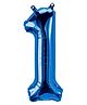 Decor Mantra 16 inch 1 number foil balloon perfect for birthday decoration and special occasions - Blue - Pack of 1