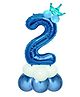 Decor Mantra Number 2 foil balloon 32 inch for birthday decoration items - Blue - Pack of 13