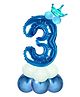 Decor Mantra Number 3 foil balloon 32 inch for birthday decoration items - Blue - Pack of 13