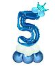 Decor Mantra Number 5 foil balloon 32 inch for birthday decoration items - Blue - Pack of 13