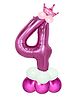 Decor Mantra Number 4 foil balloon 32 inch for birthday decoration items - Pink - Pack of 13