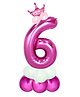 Decor Mantra Number 6 foil balloon 32 inch for birthday decoration items - Pink - Pack of 13