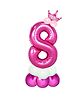 Decor Mantra Number 8 foil balloon 32 inch for birthday decoration items - Pink - Pack of 13