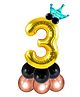 Decor Mantra Number 3 foil balloon 32 inch for birthday decoration items - Gold - Pack of 13