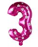 Decor Mantra 16 inch 3 number foil balloon perfect for birthday decoration and special occasions - Pink - Pack of 1