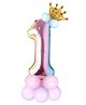 Decor Mantra Number 1 foil balloon 32 inch for birthday decoration items - Multi Color - Pack of 13