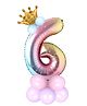 Decor Mantra Number 6 foil balloon 32 inch for birthday decoration items - Multi Color - Pack of 13