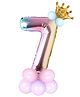 Decor Mantra Number 7 foil balloon 32 inch for birthday decoration items - Multi Color - Pack of 13