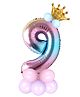 Decor Mantra Number 9 foil balloon 32 inch for birthday decoration items - Multi Color - Pack of 13