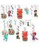 Decor Mantra coco melon theme spiral hangers for happy birthday swrill decoration - Multi color - Pack of 6