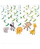Decor Mantra jungle theme spiral hangers for happy birthday swrill decoration - Multi color - Pack of 6