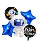 Decor Mantra astronaut space theme foil balloon is perfect for kids space theme birthday decoration - Blue - Pack of 5