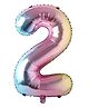 Decor Mantra Number 2 foil balloon 32 inch for birthday decoration items - Multi Color - Pack of 1