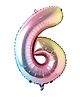 Decor Mantra Number 6 foil balloon 32 inch for birthday decoration items - Multi Color - Pack of 1