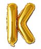 Decor Mantra K letter alphabet foil baloon is perfect for birthday decoration  - Gold - Pack of 1