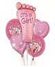 Decor Mantra it's girl printed foot shape foil balloon for baby shower and girls first birthday decoration - Pink - Pack of 5