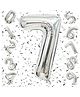 Decor Mantra Number 7 foil balloon 32 inch for birthday decoration items - Silver - Pack of 1