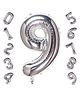 Decor Mantra Number 9 foil balloon 32 inch for birthday decoration items - Silver - Pack of 1