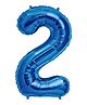 Decor Mantra Number 2 foil balloon 32 inch for birthday decoration items - Blue - Pack of 1