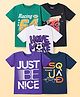 Pine Kids Cotton Knit Half Sleeves T-Shirt with Text Print Pack of 5 - Multicolor