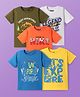 Pine Kids Cotton Knit Half Sleeves T-Shirts with Text Print Pack of 5 - Multicolor