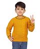 JoE Hazel Full Sleeves Cable Knit Designed Sweater - Mustard