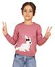 JoE Hazel Full Sleeves Rabbit Printed Sweater - Pink