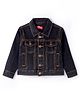 Babyhug Full Sleeves Front Open  Denim Washed Jacket with Pockets - Black