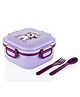ATTRO Unicorn Magic Plastic Lunch Box Box with 3 Compartment Fork & Spoon Lavender - 800 ml