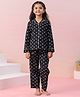 SAY Pure Cotton Woven Full Sleeves Hearts Printed Coordinating Shirt & Pajama Set - Black